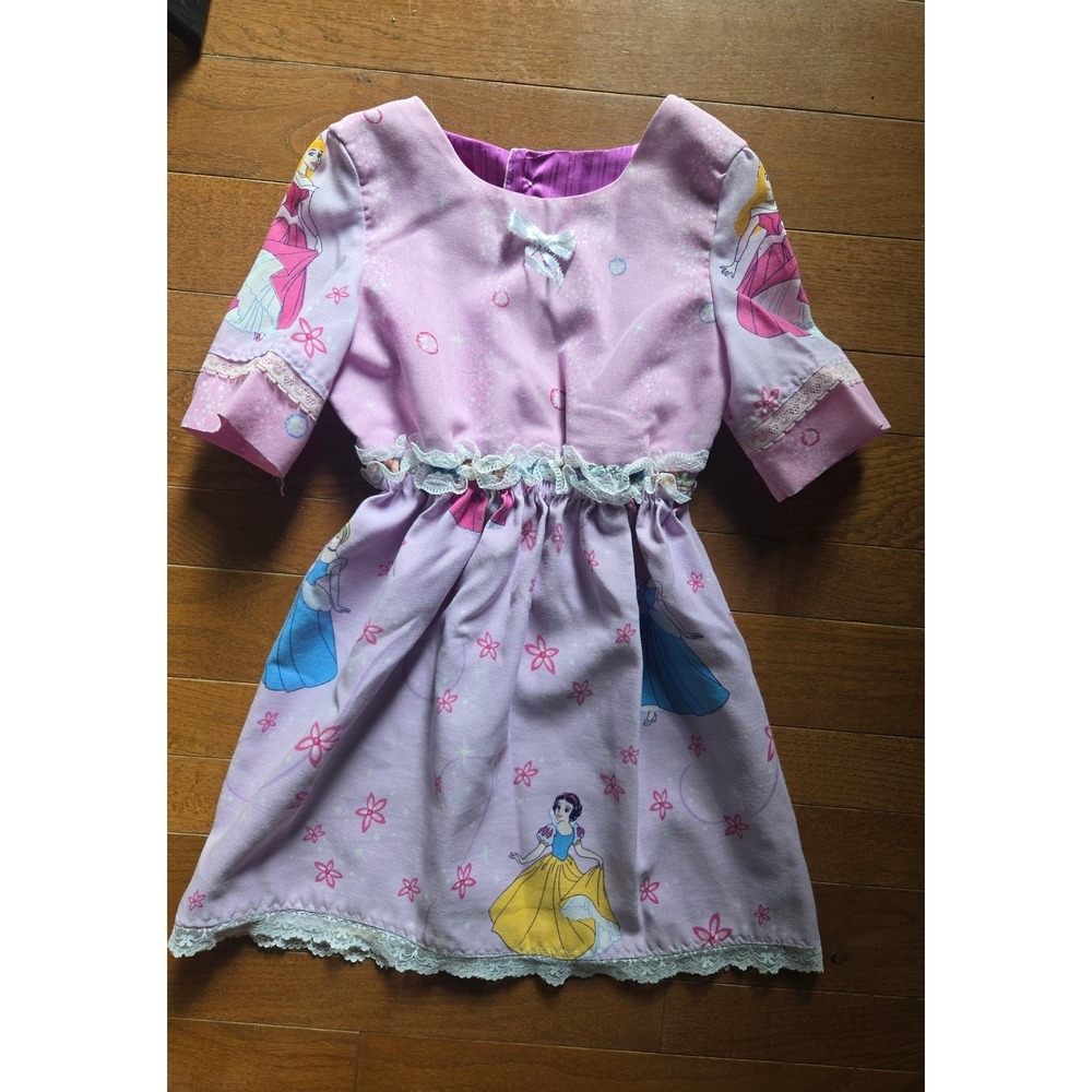 VTG Handmade Disney Princess Dress 2T Lace snow white Cinderella sleeping beauty